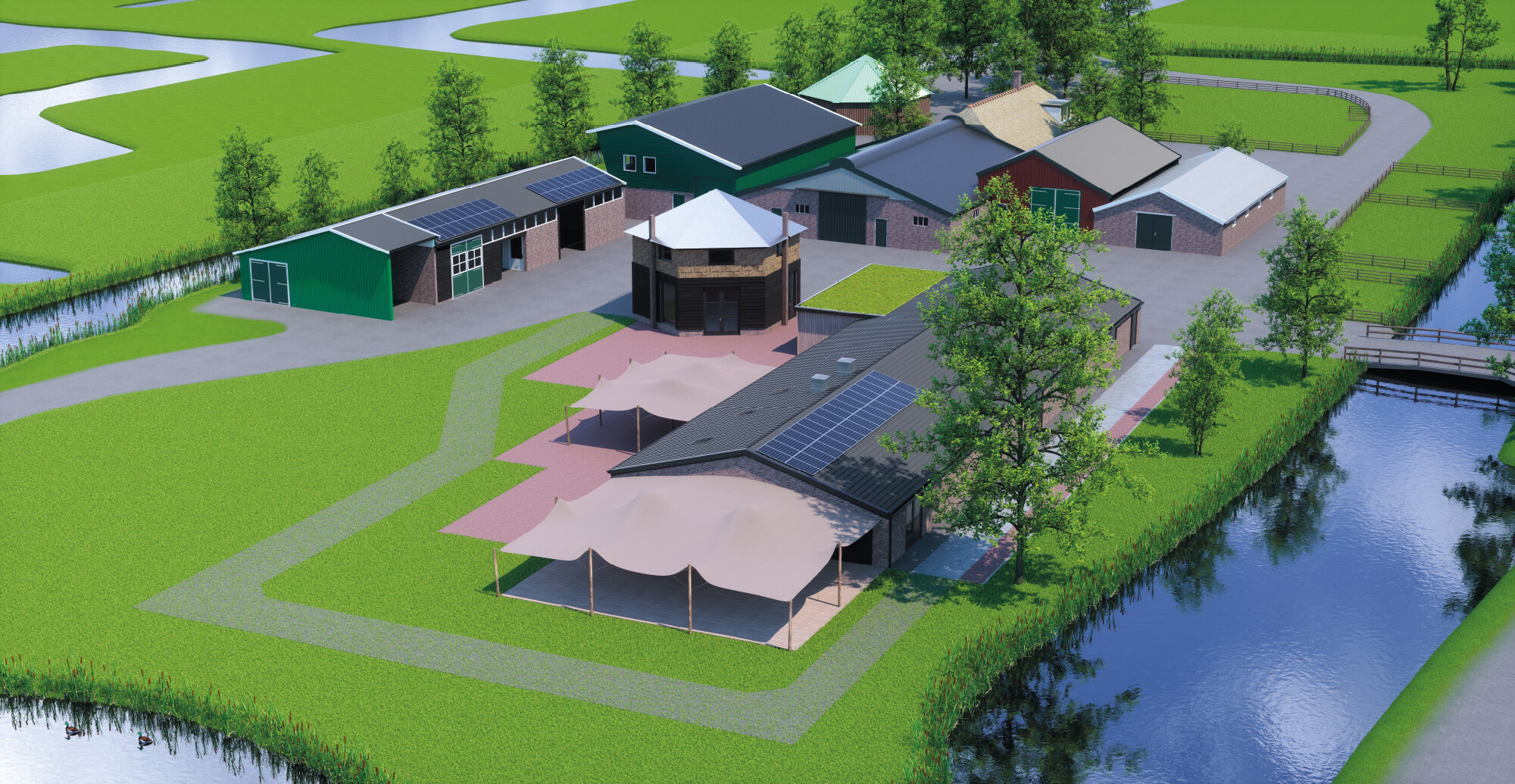 Bovenaanzicht 3D plattegrond | Boerderij De Boerinn