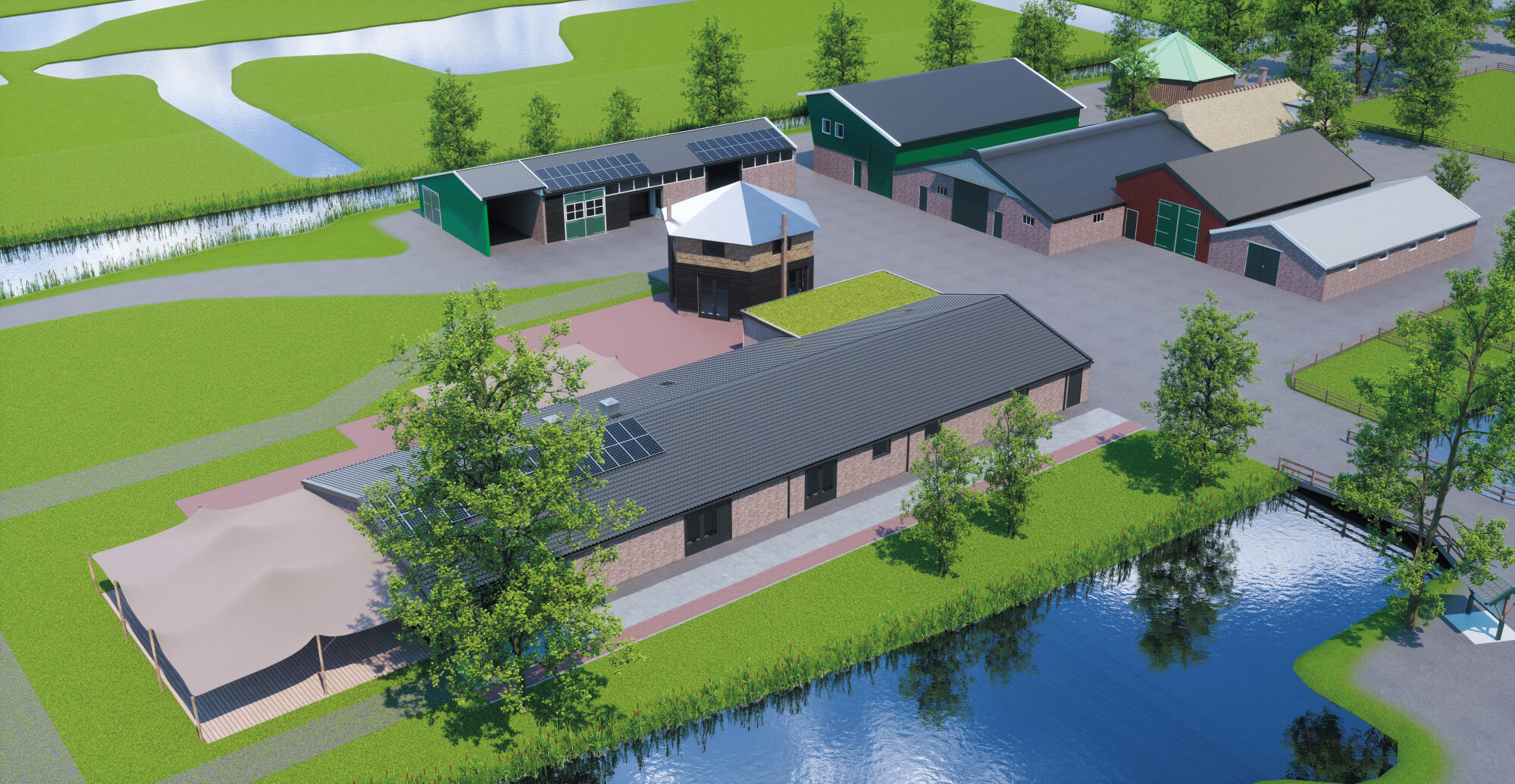 Bovenaanzicht terrein plattegrond | Boerderij De Boerinn