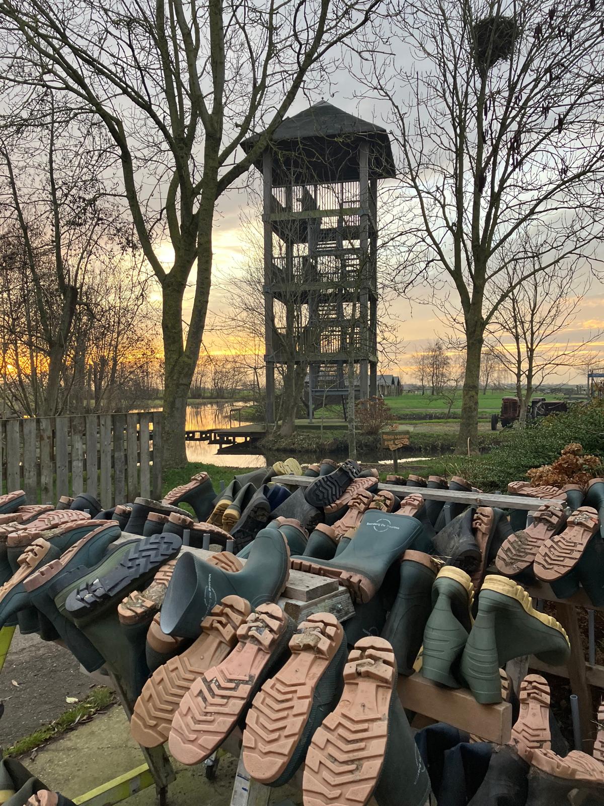 Foto van de kaplaarzen tijdens uitje ANWB