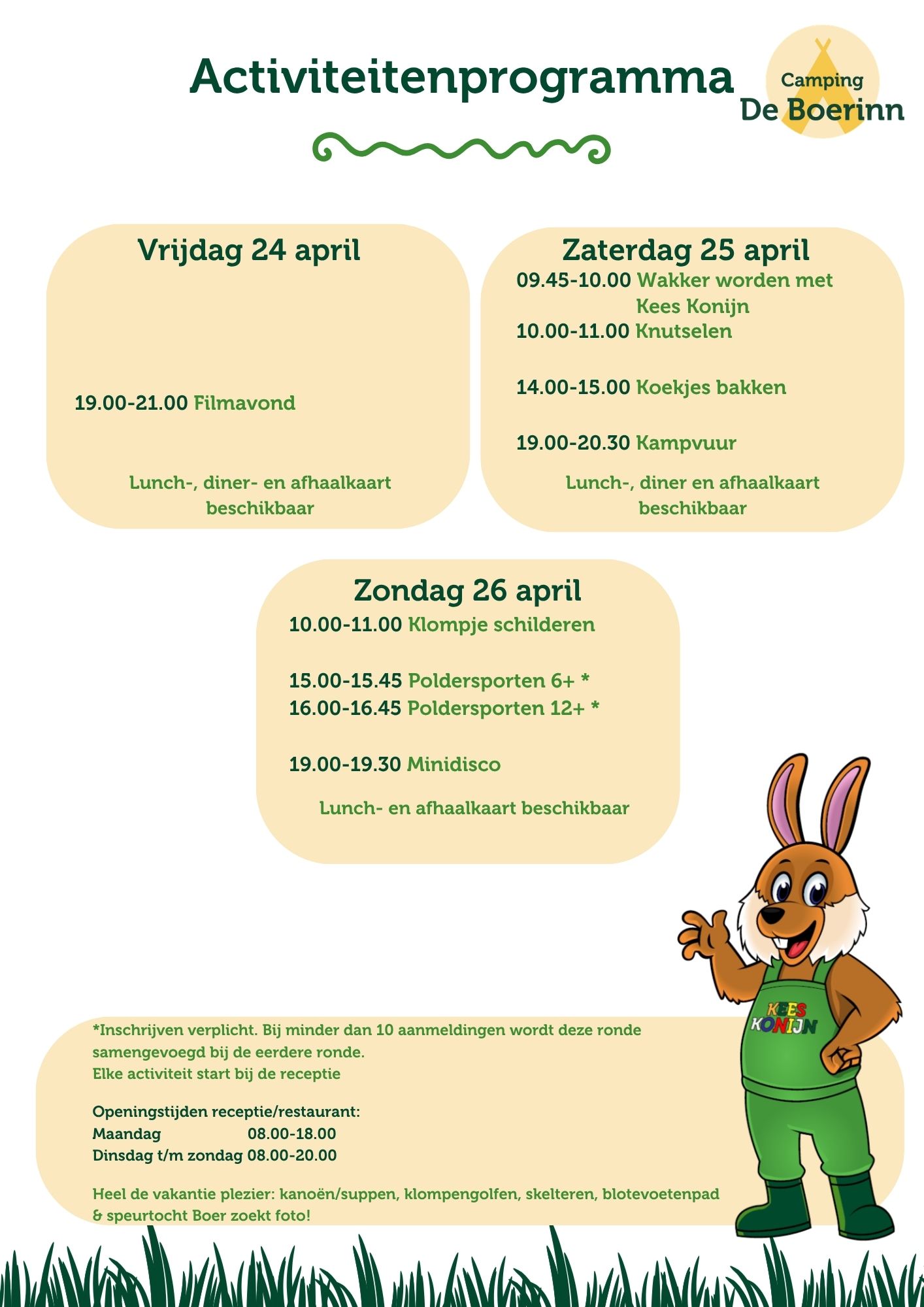 Vakantieboerderij van 24 tot en met 26 april